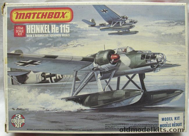Matchbox 1/72 TWO Heinkel He-115 - Finnish or Luftwaffe, PK401 plastic model kit